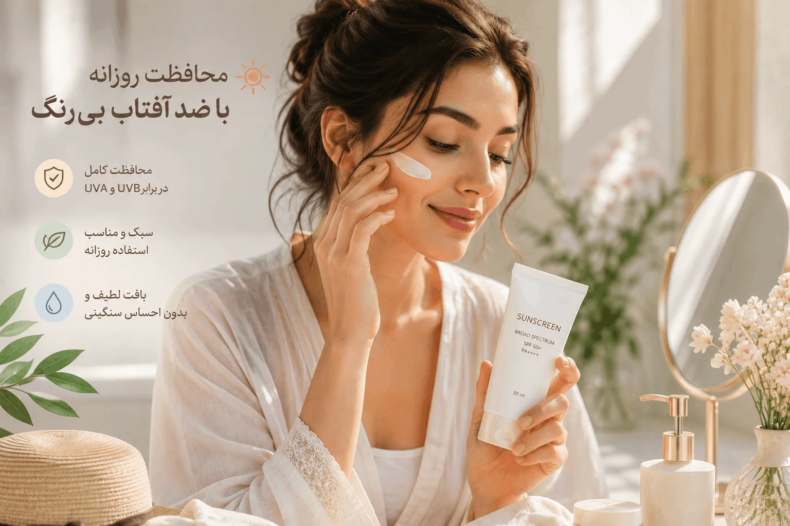 عنوان مقاله: ضد آفتاب بی‌رنگ چیست؟ بررسی مزایا، کاربردها و بهترین روش استفاده