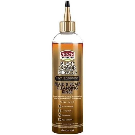 پاک کننده پوست سر روغن کرچک سیاه میراکل آفریکن پراید African Pride Black Castor Oil Miracle Braid & Scalp Oil Cleansing Rinse