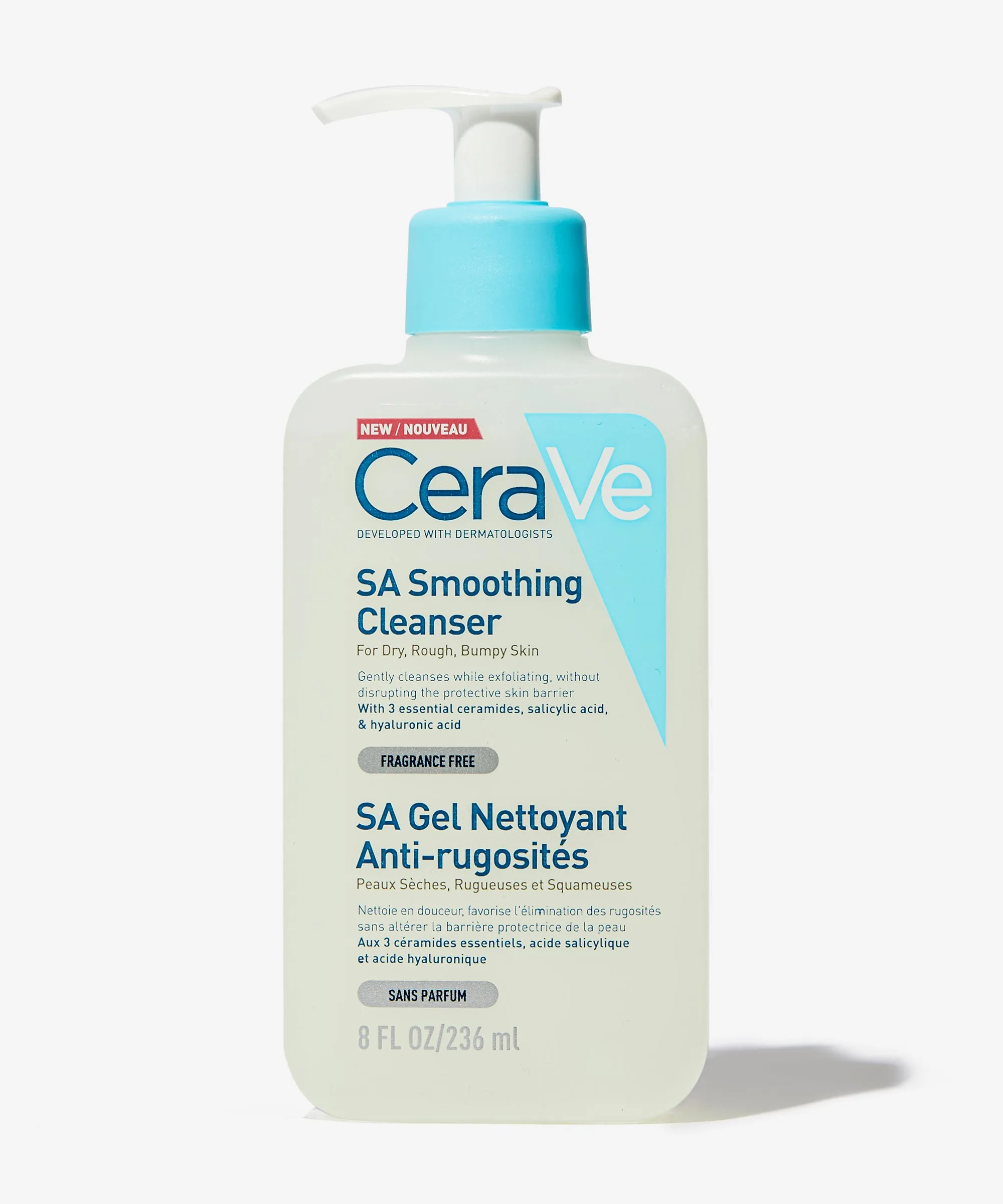 ژل شستشو  سراوی حاوی سالیسیلیک اسید CeraVe SA Smoothing Cleanser For Dry, Rough, Bumpy Skin