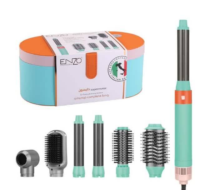 سشوار و حالت‌دهنده انزو دایسون ENZO Professional Airwrap Complete Long (فیروزه ای) اورجینال