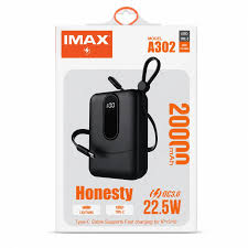 پاوربانک IMAX A302 ظرفیت 20000mAh با کابل سوپرفست  اورجینال
