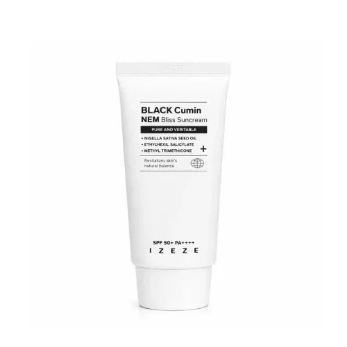 کرم ضد آفتاب ایزیزی (کُره) IZEZE Black Cumin NEM Bliss Suncream اس پی اف 50 حجم 50 میل اورجینال