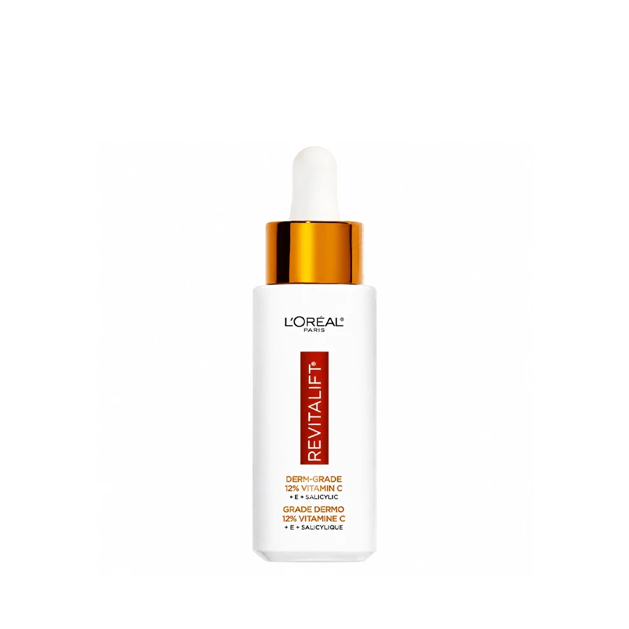 سرم ویتامین C لورال ریوایتالیفت L’Oréal Paris Revitalift Derm Grade حاوی ۱۲٪ ویتامین C خالص و ۱٪ سالیسیلیک اسید حجم ۳۰ml اورجینال