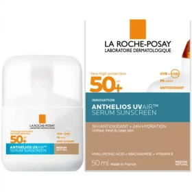 ضد آفتاب سرمی رنگی لاروش پوزای La Roche‑Posay Anthelios UV Air Serum Sunscreen SPF50+ Medium Natural