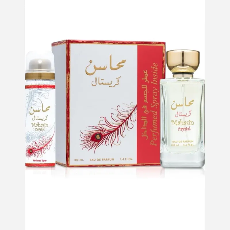 ادکلن محاسن کریستال شرکت لطافة  رایحه ای گرم و شیرین ۱۰۰میل اورجینال