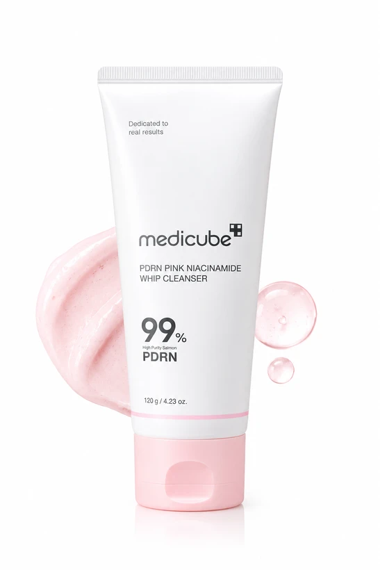 فوم شوینده PDRN صورتی و نیاسینامید مدیکیوب Medicube مدل Pink Niacinamide Whip Cleanser حجم 120 گرم
