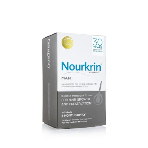 قرص نورکرین آقایان ۱۸۰ عددی مکمل درمان ریزش مو Nourkrin Man Hair اورجینال