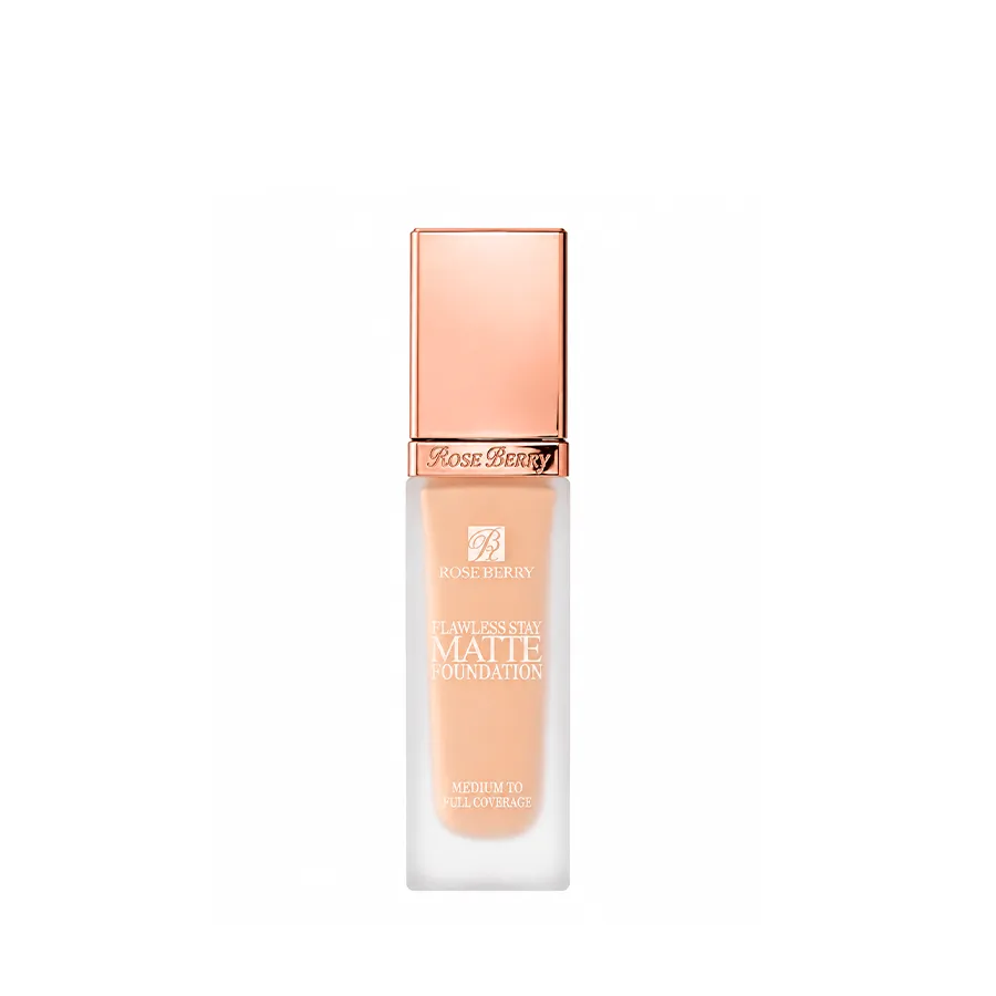 کرم پودر مات رزبری مدل RoseBerry Matte Foundation (تناژ پوست نخودی01) صد در صد  اورجینال