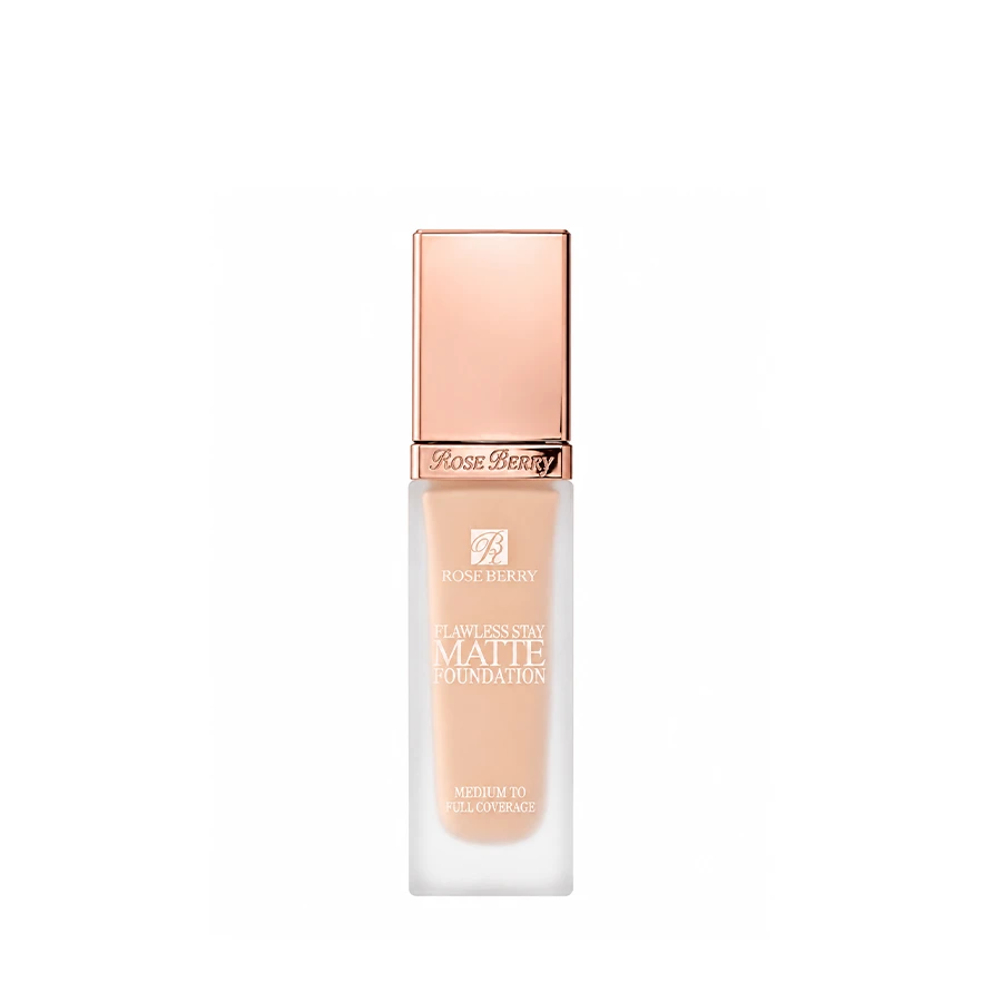 کرم پودر مات رزبری مدل RoseBerry Matte Foundation (تناژ پوست هلویی02) صد در صد اورجینال