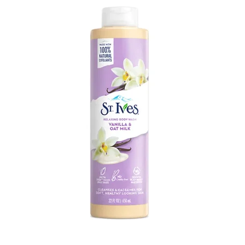 شامپو بدن طراوت بخش سنت ایوز وانیل و شیر جو دوسر ST. Ives OAT MILK & VANILA حجم ۶۵۰ میلی‌لیتر اورجینال