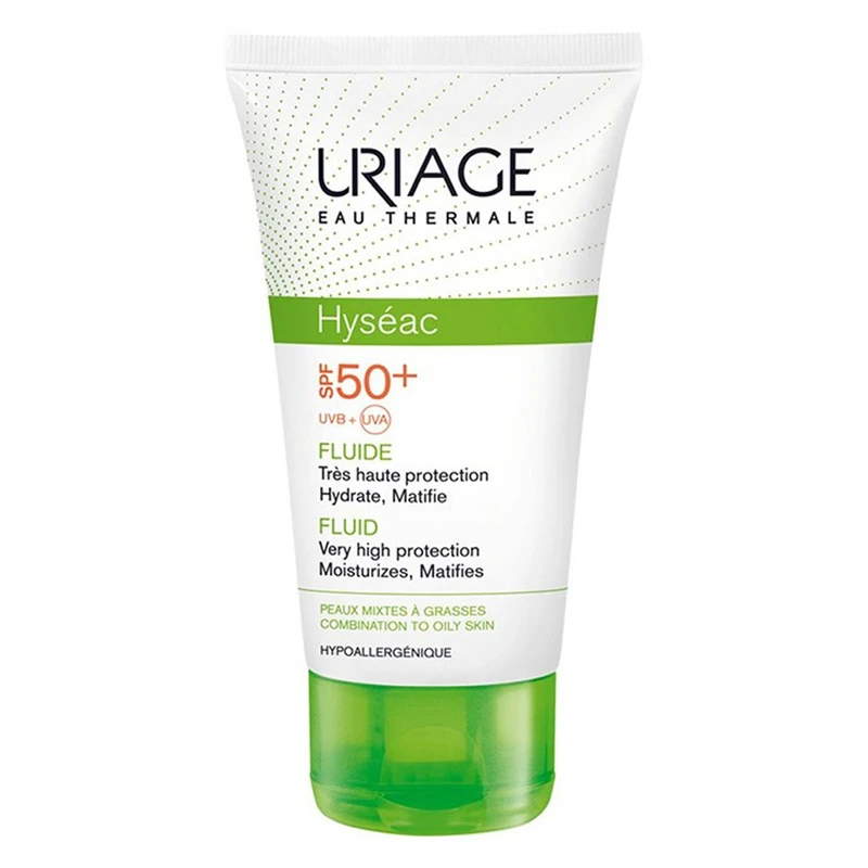 کرم ضد آفتاب رنگی اوریاژ Uriage Hyséac Fluide +SPF50 مناسب پوست مختلط تا چرب حجم 50 میل