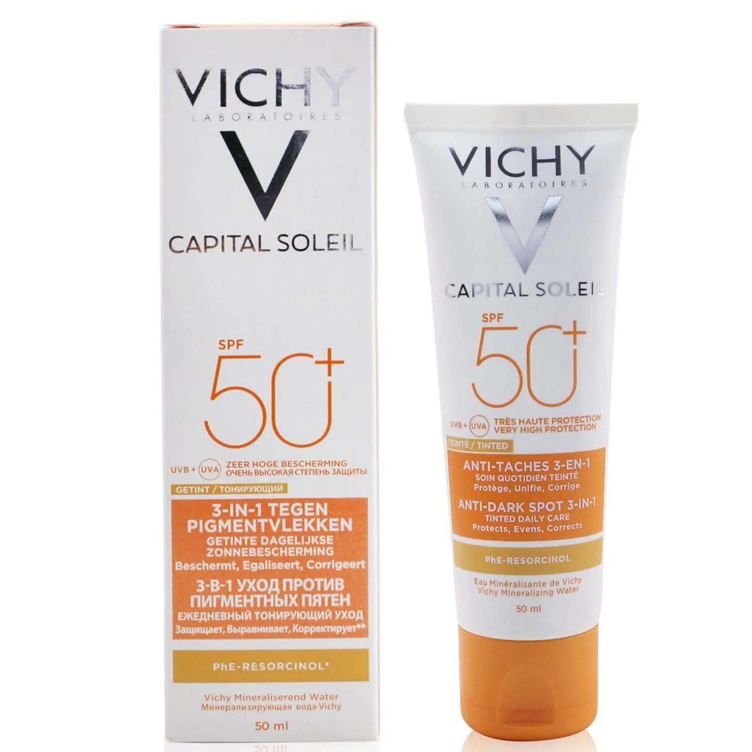 کرم ضد آفتاب و ضد لک رنگی ویچی  مدل Capital Soleil 3 in 1 با SPF50